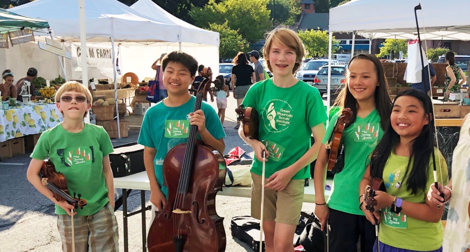 students Keaton and Gavin Mortimer, with friends