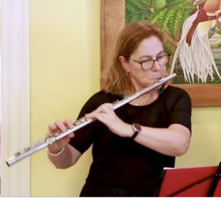 Juliet Jenkins playing flute